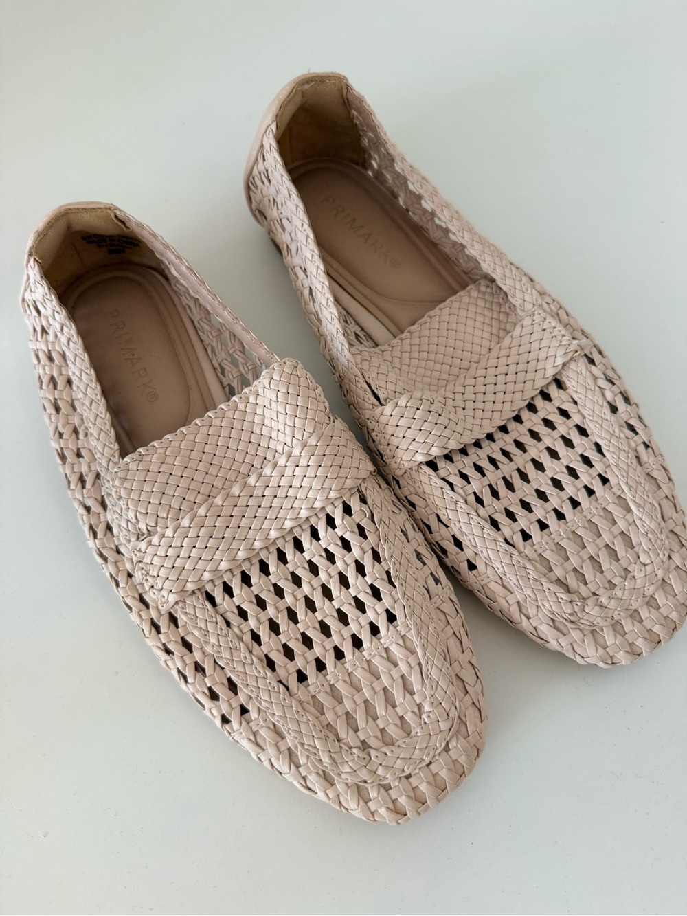 Primark Woven Penny Loafers in Light Beige/Nude